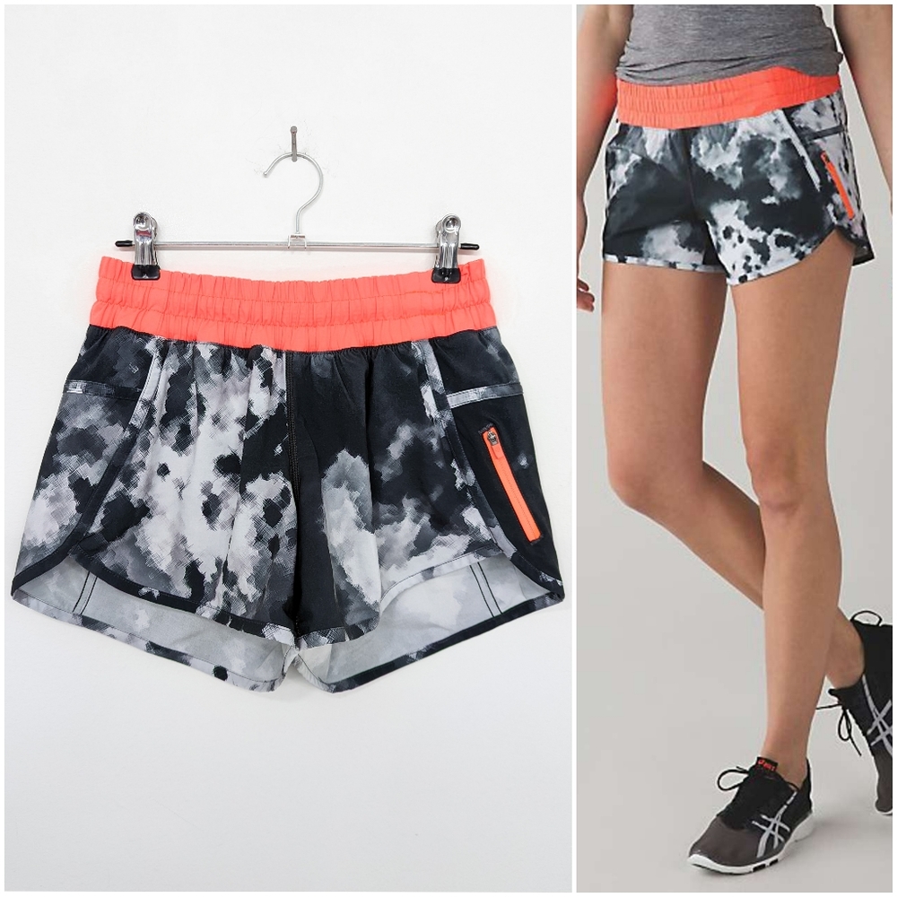 RARE Lululemon Tracker Short Blooming Pixie Black White Very Light Flare